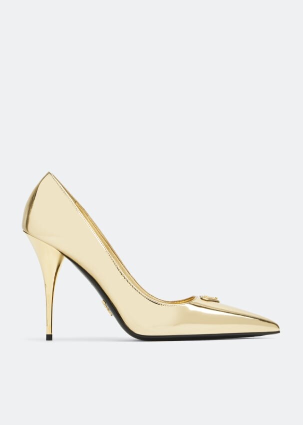 

Туфли PRADA Brushed leather pumps, золотой