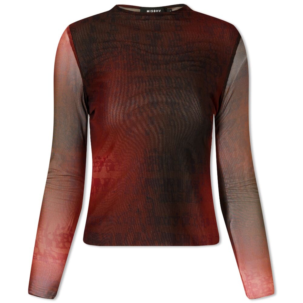 

Топ MISBHV Long Sleeve Typewriter Mesh Top