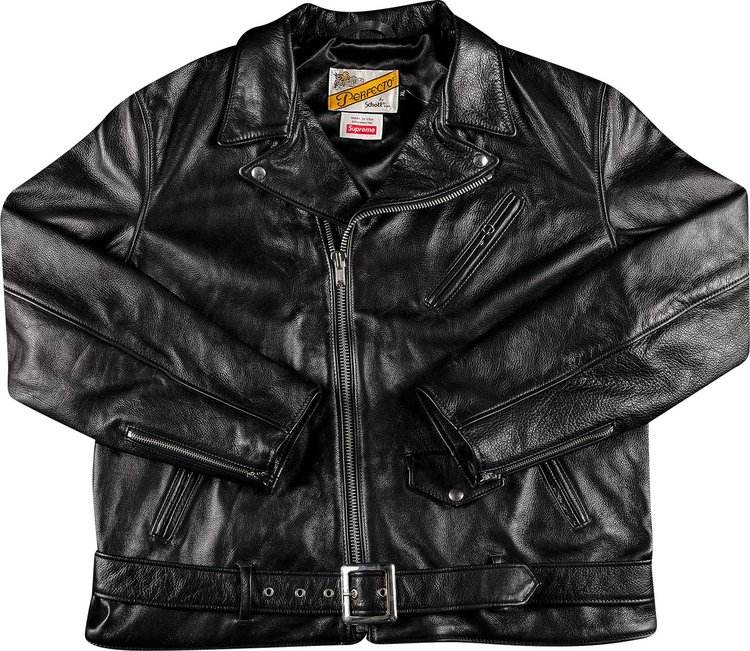 

Куртка Supreme x Schott The Crow Perfecto Leather Jacket 'Black', черный