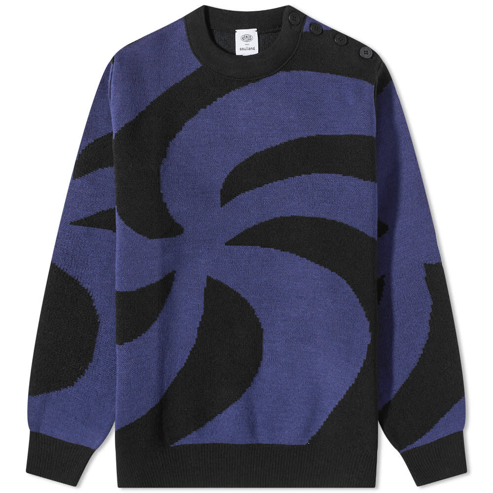 

Джемпер Soulland x Armor-Lux Button Crew Knit, Синий