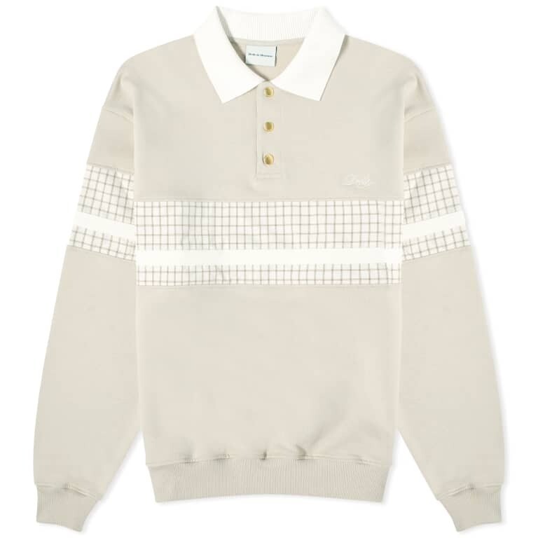 

Свитер Drole De Monsieur Stripe Polo Colalr, светло-бежевый