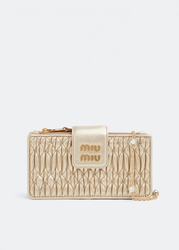 

Сумка кросс-боди MIU MIU Matelassé nappa mini-bag, золотой