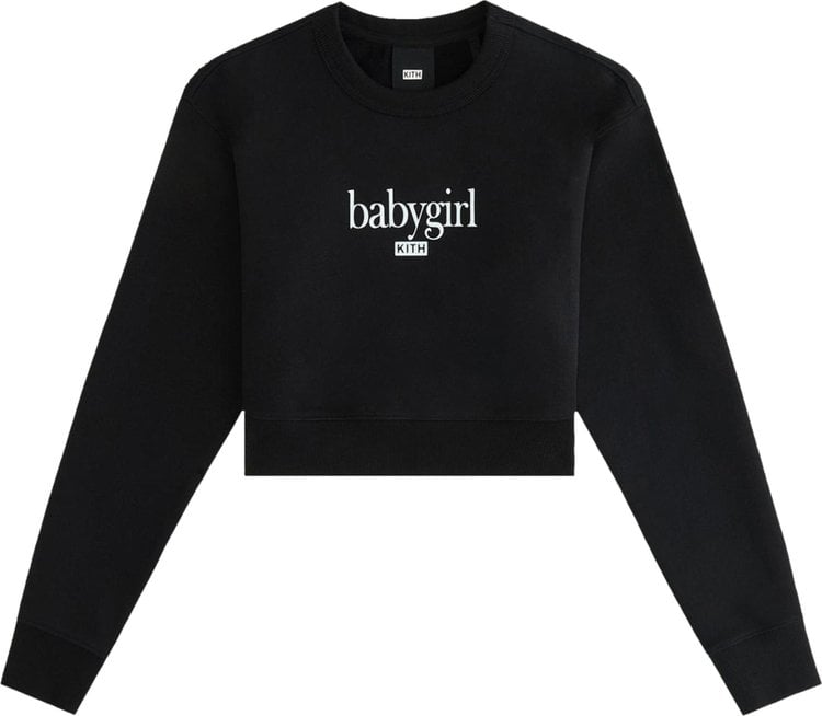 Толстовка Kith Women For Aaliyah Babygirl Lynn Cropped Crew 'Black', черный - фото