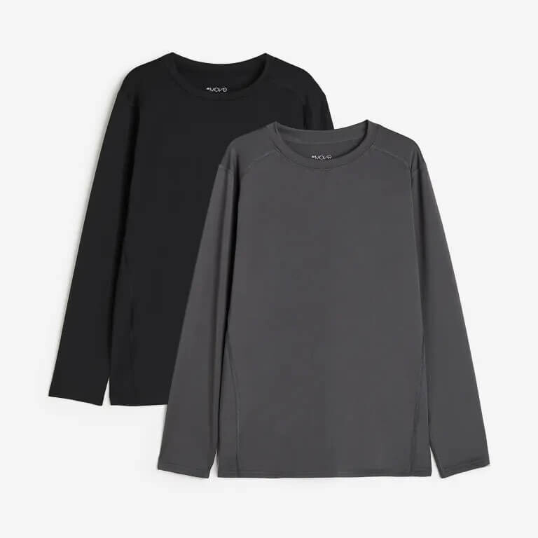 

Комплект из двух тренировочных топов H&M, черный/темно-серый