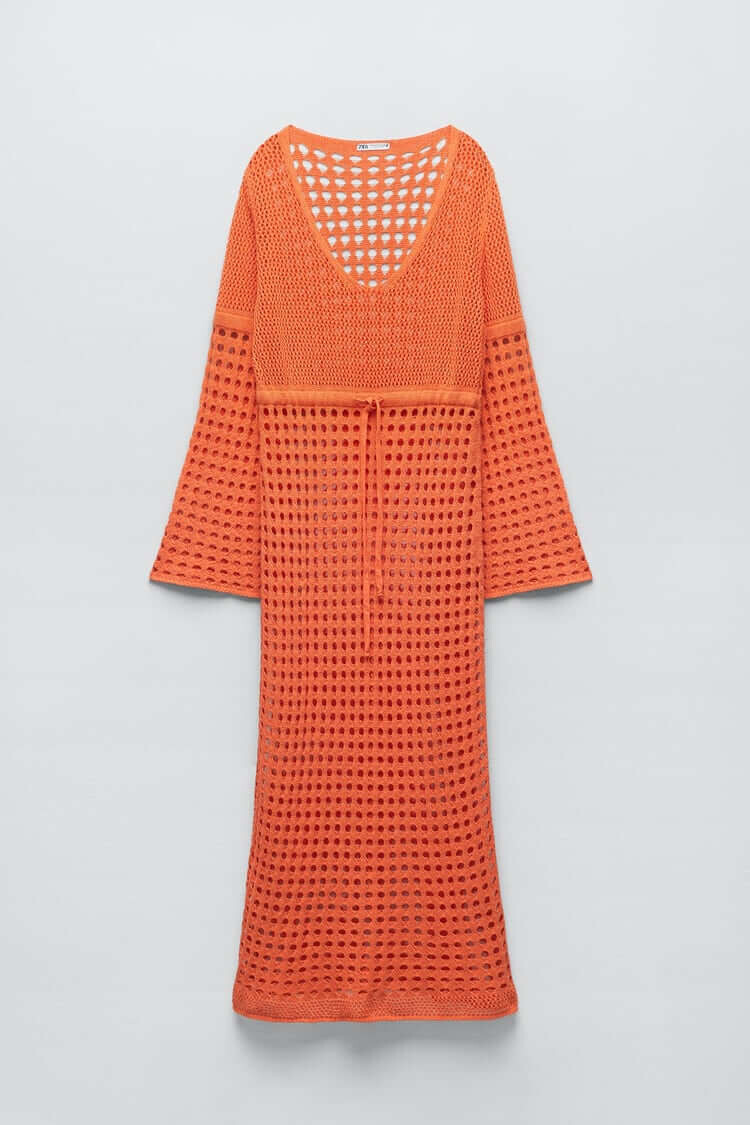 

Платье Zara Long Mesh, оранжевый