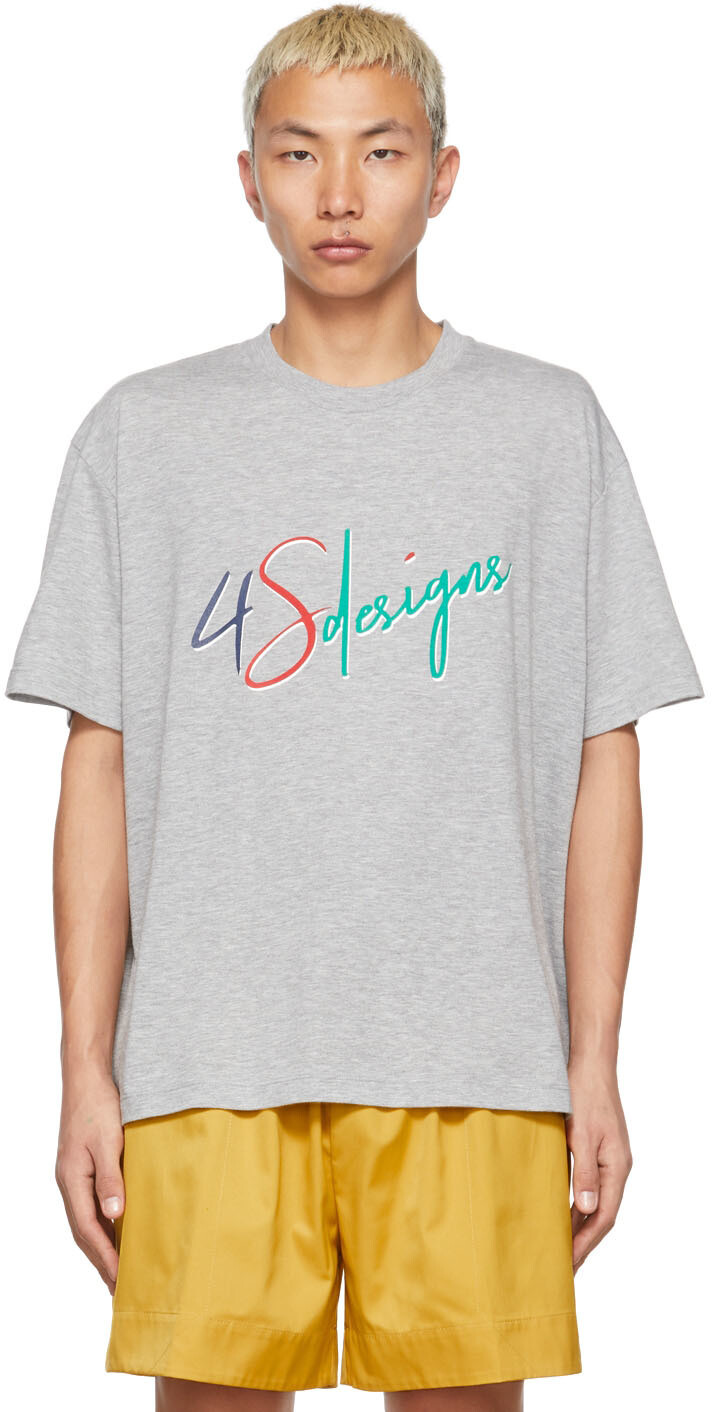 

Серая футболка с надписью 4SDESIGNS
