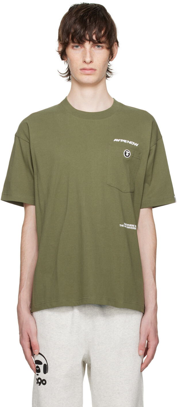 

Зеленая футболка с принтом AAPE by A Bathing Ape