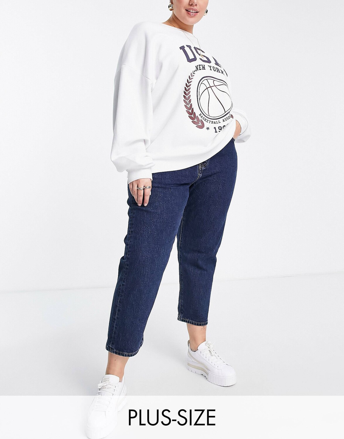 

Укороченные прямые джинсы Levi's Plus 501 темного цвета