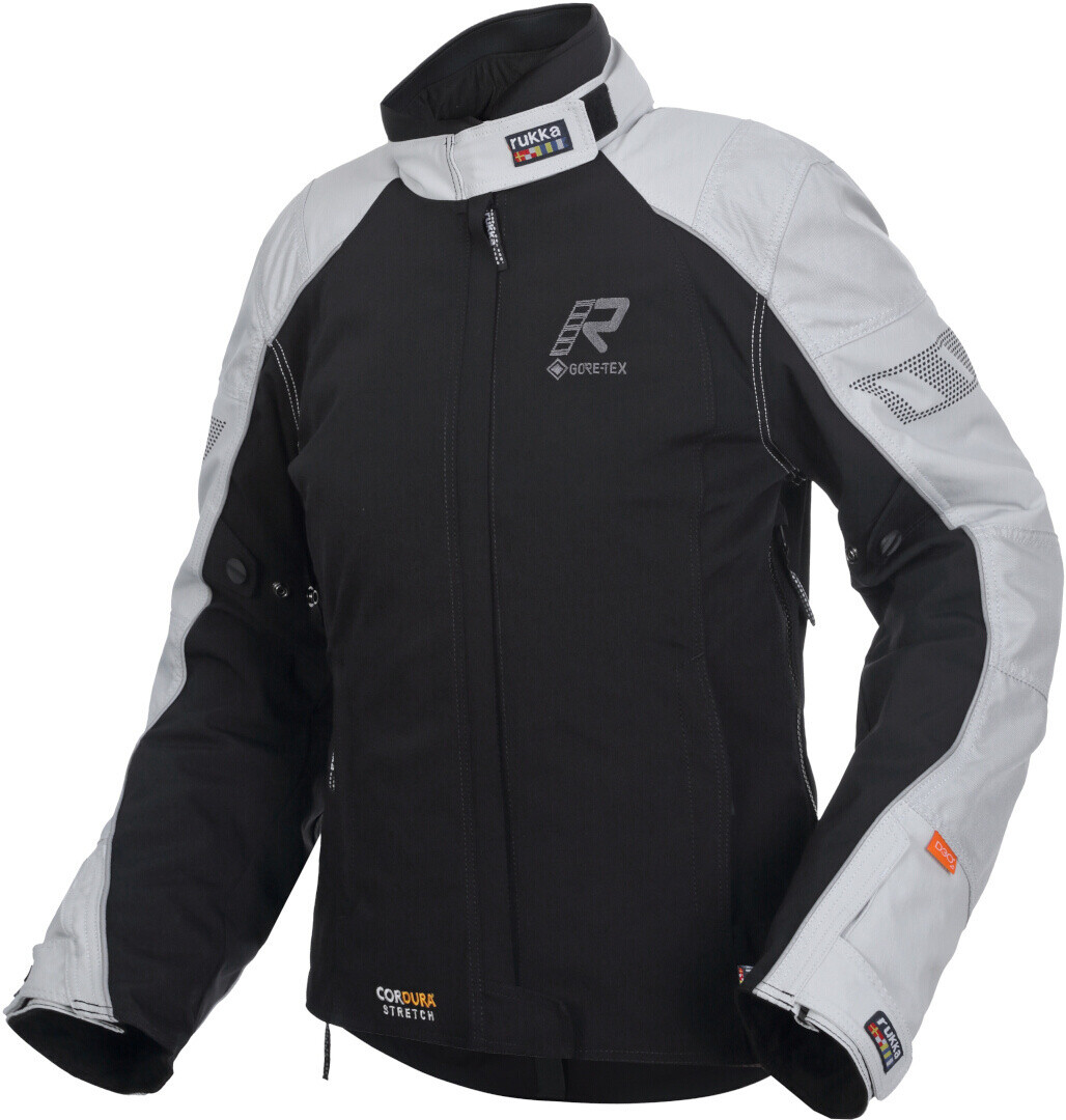 

Rukka Comforina GTX Дамы Мотоцикл Текстильная куртка, черный/светло-серый