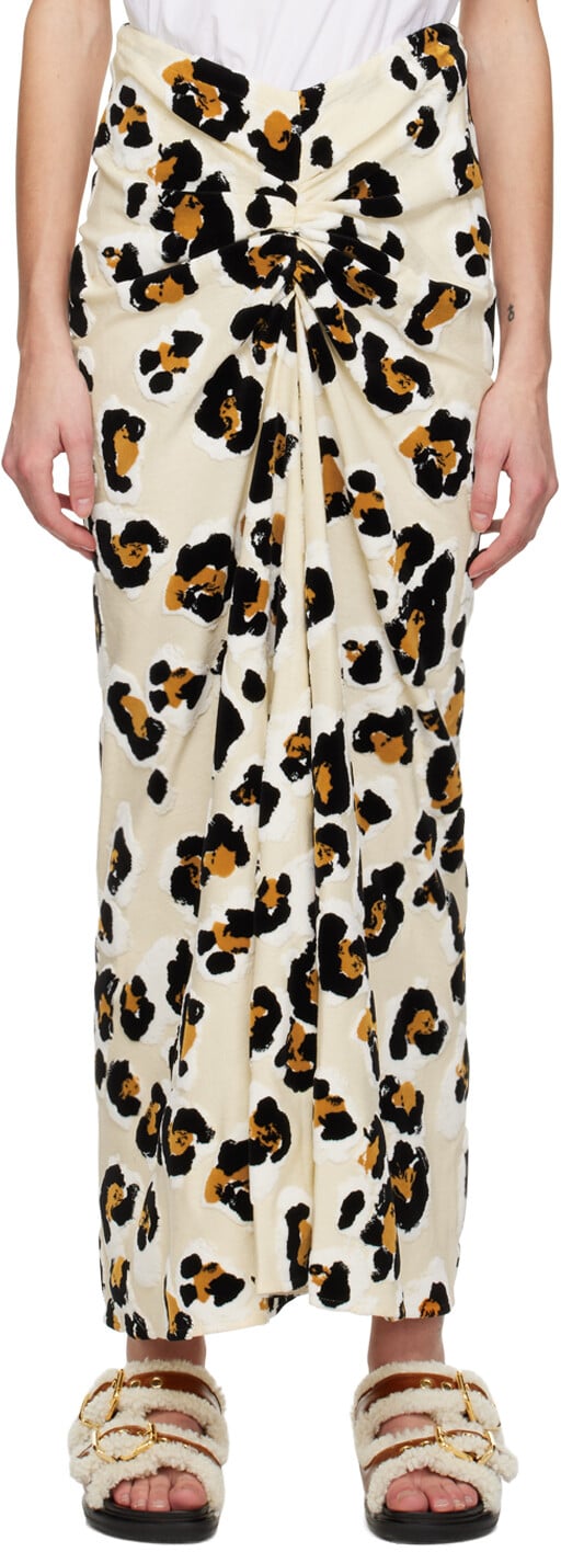 

Юбка-миди с леопардовым принтом Off-White Marni