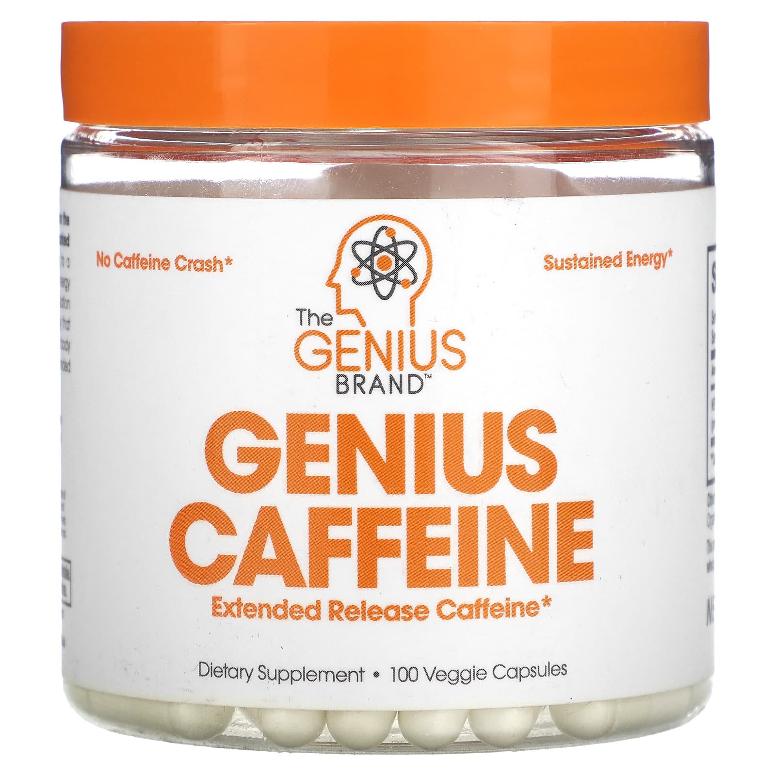 Пищевая Добавка The Genius and Genius Mushrooms Genius Caffeine, 100 растительных капсул добавка the genius and genius mushrooms баланс эстрогена 30 растительных капсул