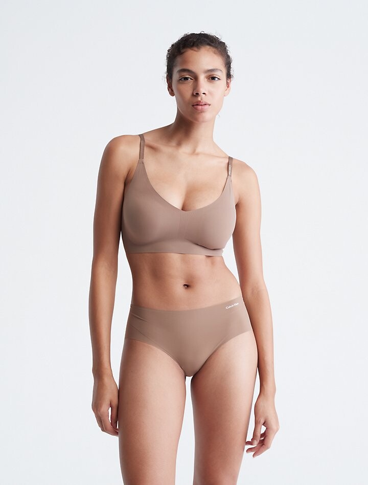

Бралетт с треугольными чашечками и легкой подкладкой Invisibles Calvin Klein, коричневый