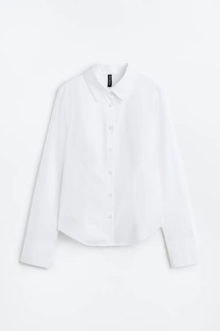 

Рубашка H&M Fitted Poplin, белый