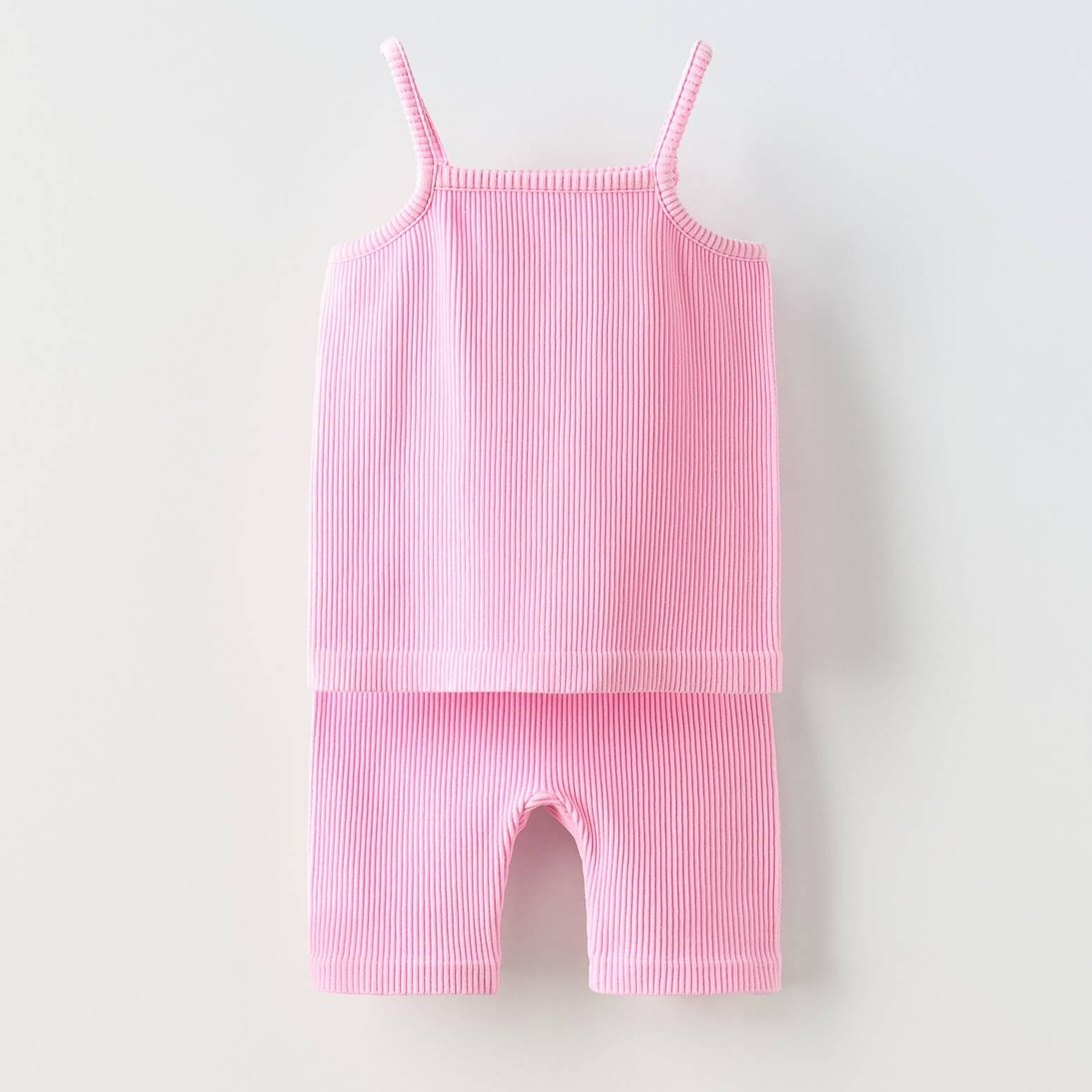 Комплект топ + шорты Zara Summer Camp Seamless Ribbed, розовый