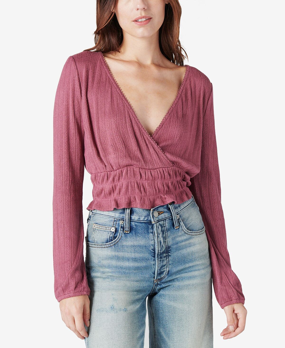 

Топ с отделкой pointelle surplice Lucky Brand, мульти