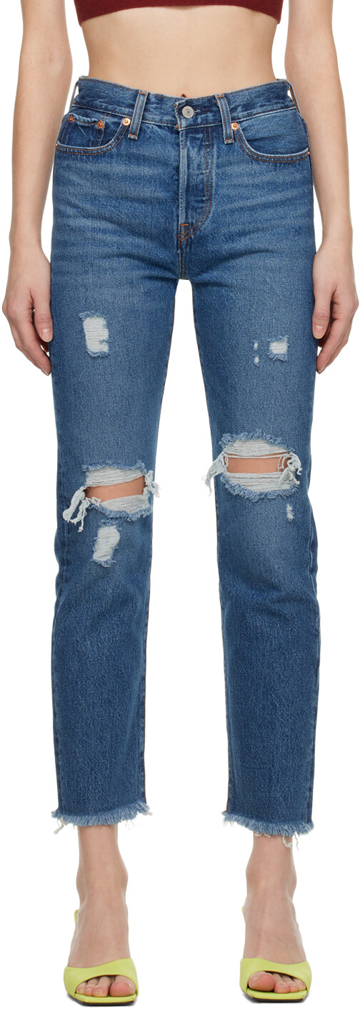 

Синие джинсы на танкетке Levi's
