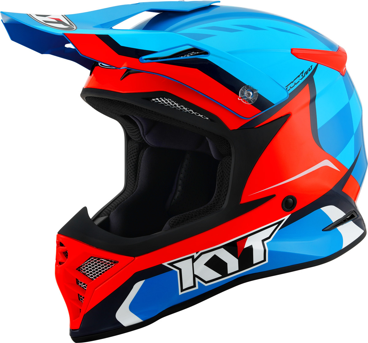 Шлем KYT Skyhawk Glowing для мотокросса, сине-красный