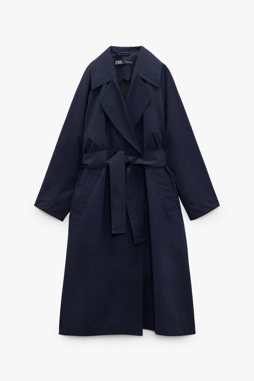 

Тренч Zara Technical With Belt, синий
