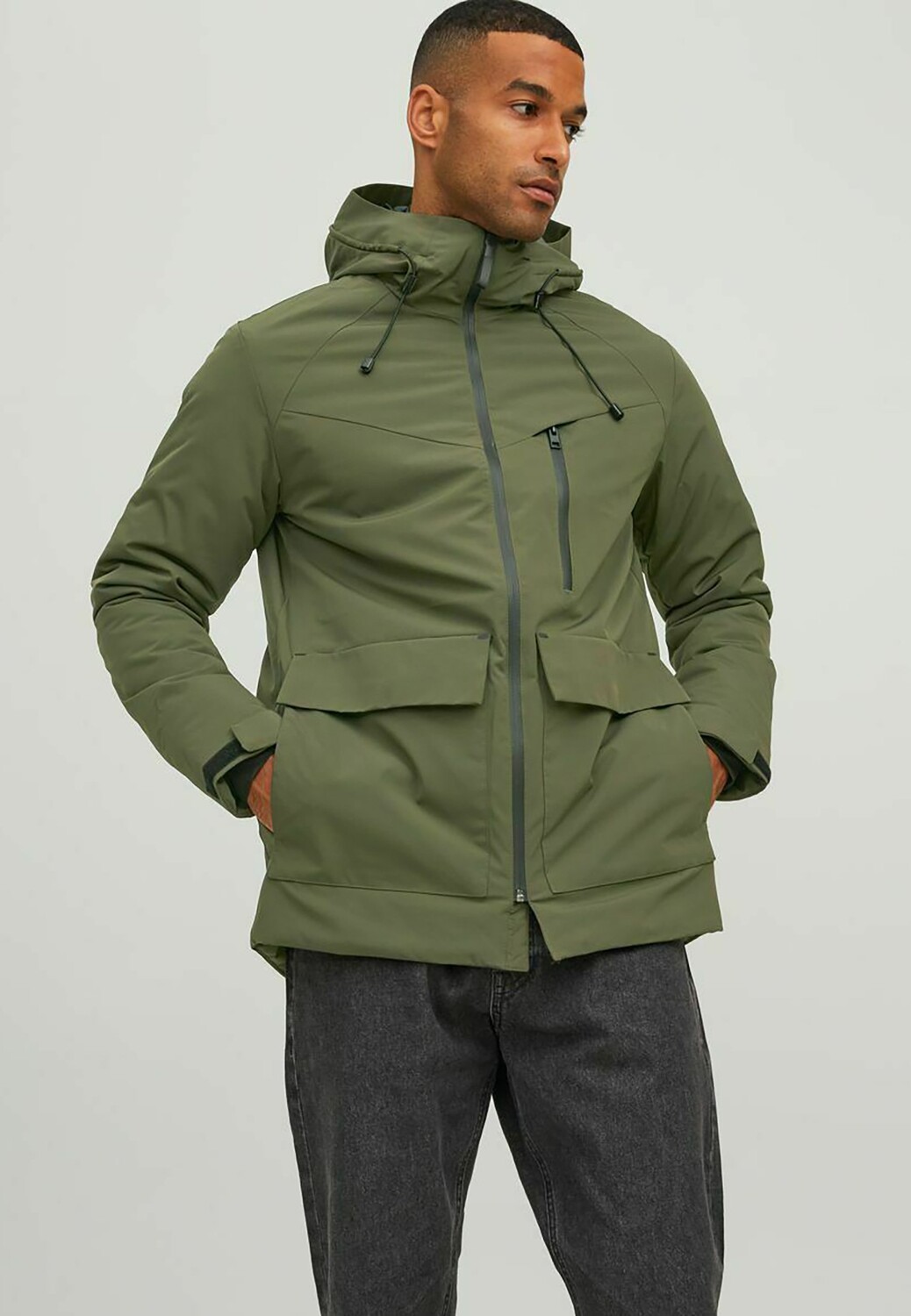 

Парка Jack & Jones с карманом на груди, темно-зеленый