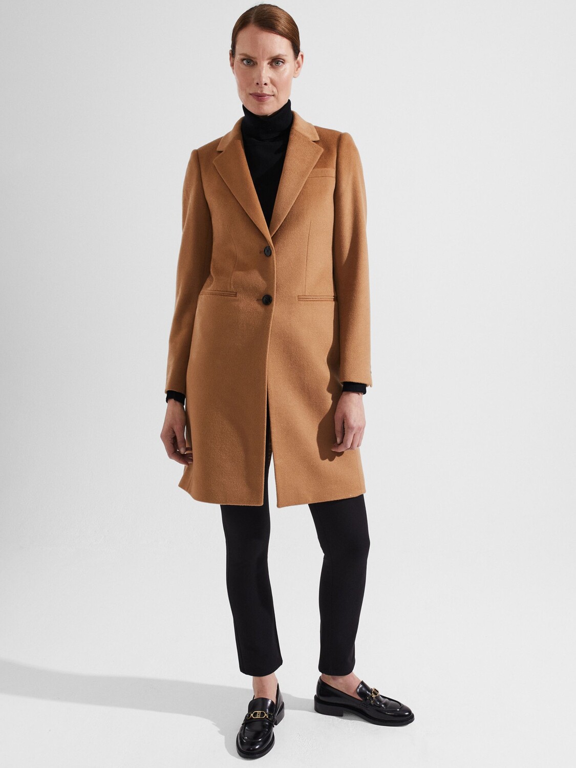

Однотонное пальто Hobbs Petite Tilda, классический светло-коричневый цвет