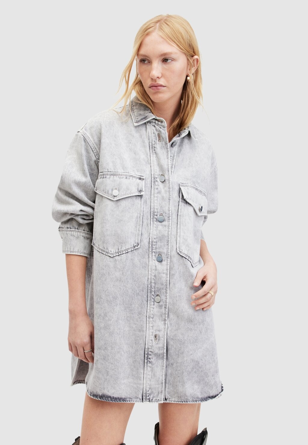

Джинсовое платье SHACKET DRESS AllSaints, серый