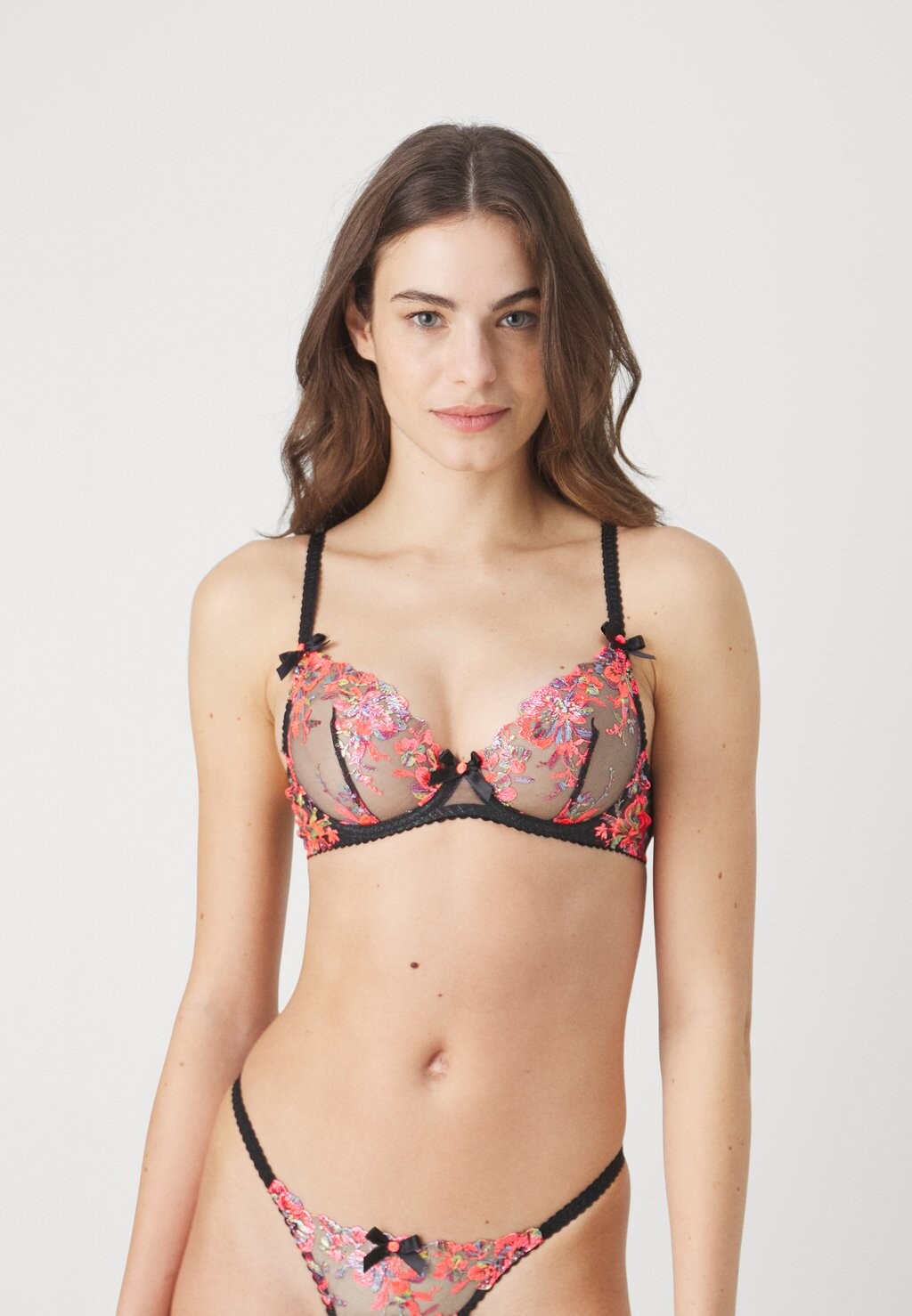 

Бюстгальтер на косточках Agent Provocateur LEXX, цвет black/neon orange