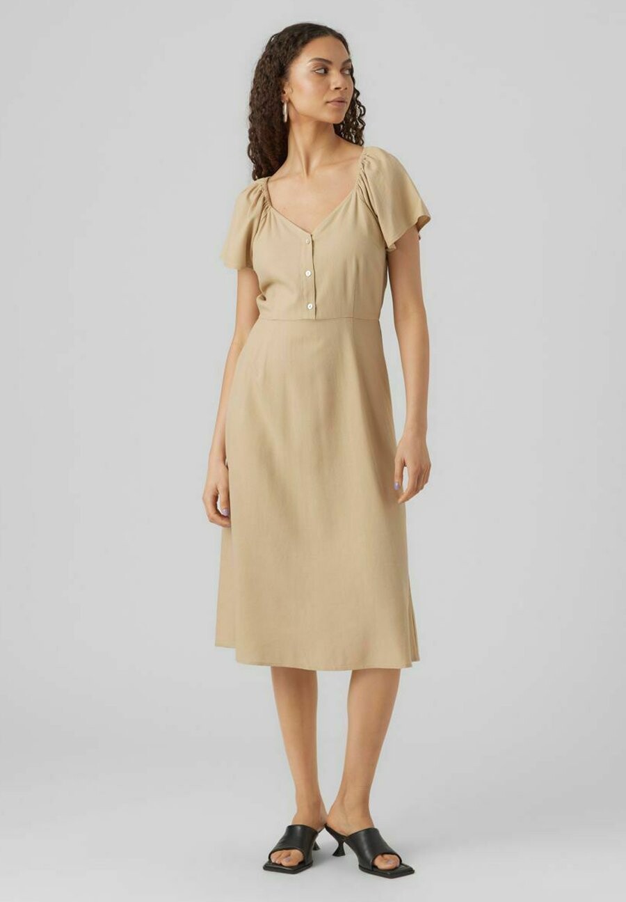 

Летнее платье Vero Moda, бежевый