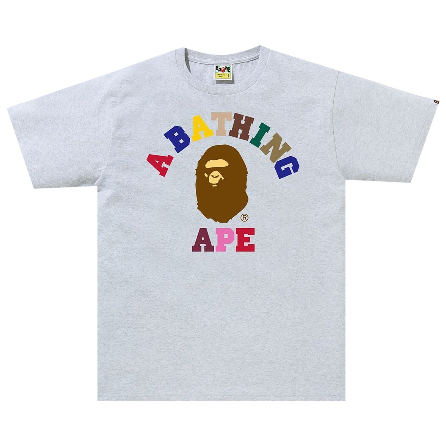 Футболка BAPE Colors College, серая футболка bape college серая