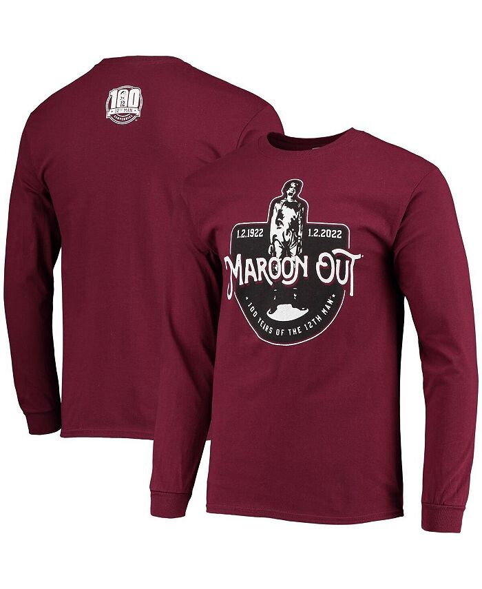 

Мужская футболка с длинным рукавом Texas A&M Aggies 2022 Maroon Out 100 Years of the 12th Man Fanatics, красный