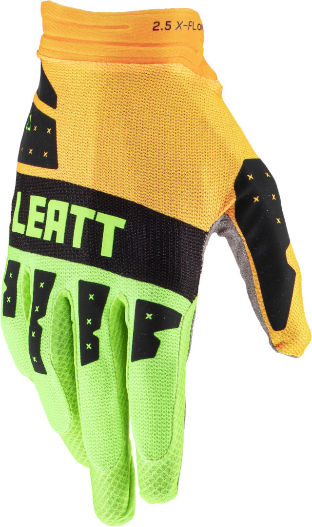 Перчатки Leatt 2.5 X-Flow Contrast для мотокросса, черно-зелено-желтые
