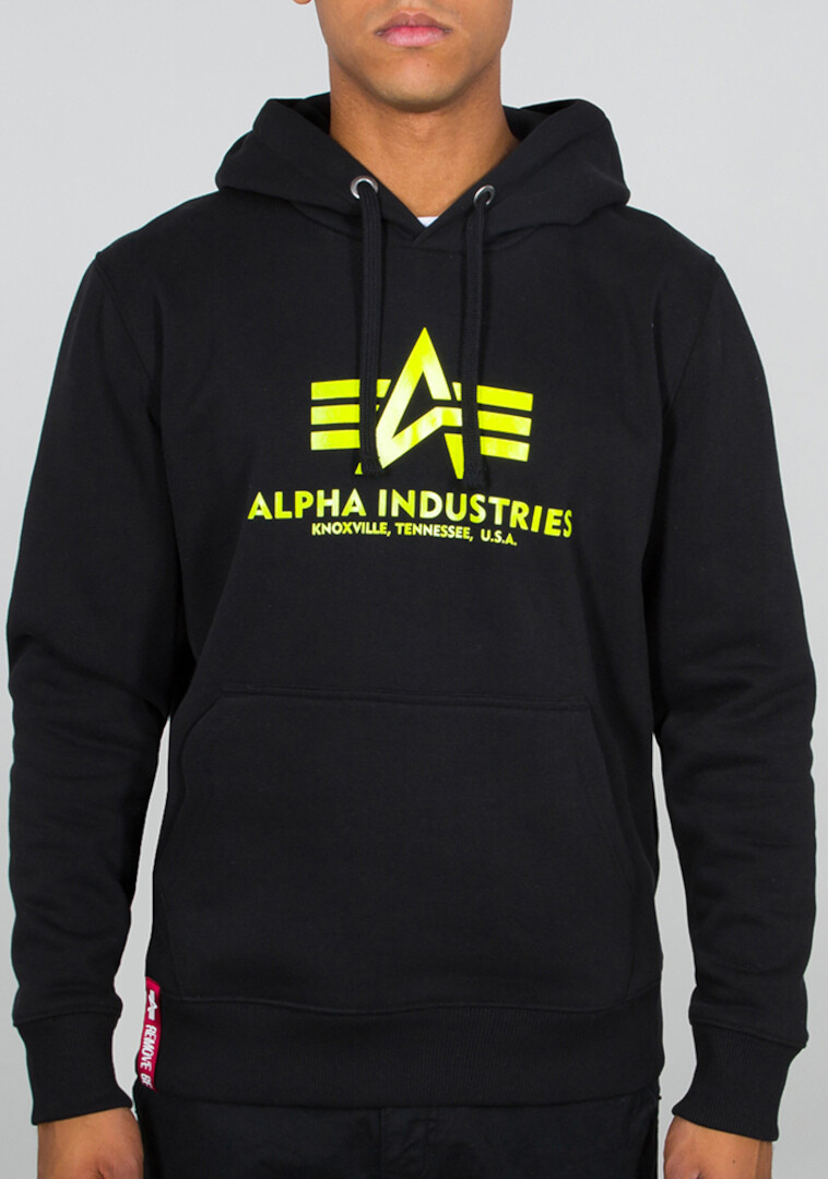 

Балахон Alpha Industries Basic Neon Print, черно-желтый