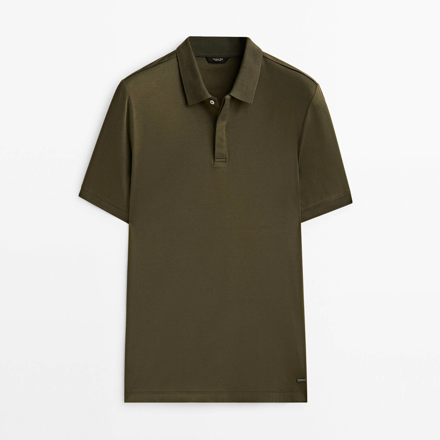 

Рубашка-поло Massimo Dutti Mercerised Cotton Blend, темно-зеленый