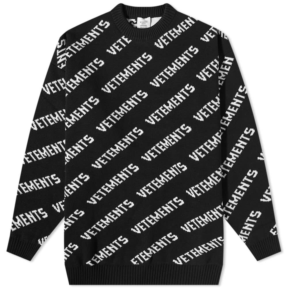 

Джемпер VETEMENTS Monogram Crew Knit, Черный