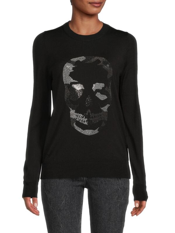 

Свитер miss skull из шерсти мериноса с украшением ZADIG & VOLTAIRE Noir