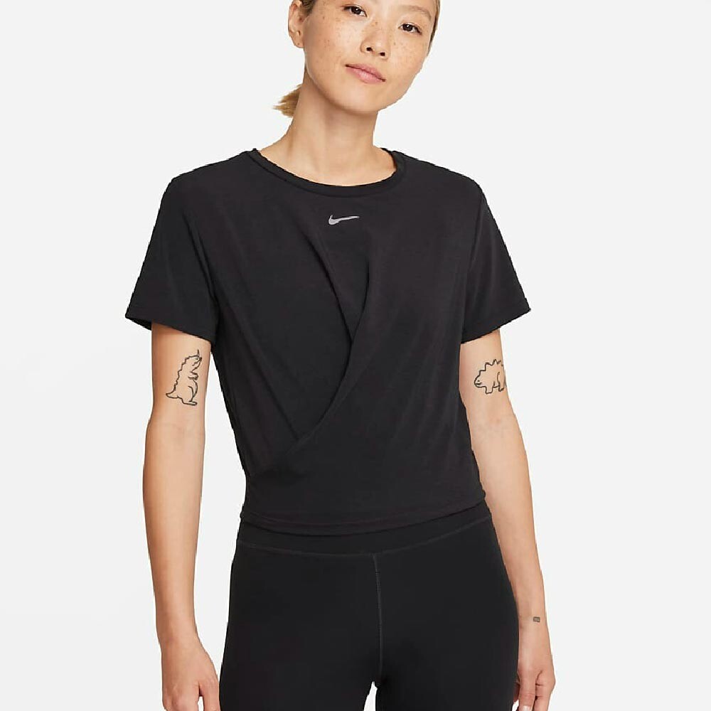

Топ Nike Dri-FIT One Luxe Women's Twist Standard Fit Short-Sleeve, черный