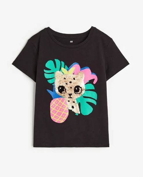 

Футболка с принтом H&M Image, черный