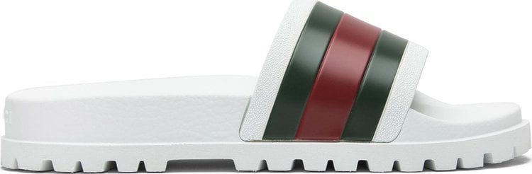 Сандалии Gucci Web Slide White, белый - фото