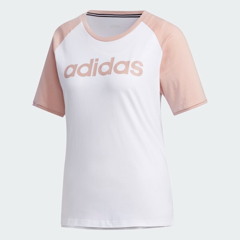 

Футболка Adidas Sport Inspired Essentials Raglan, белый/розовый