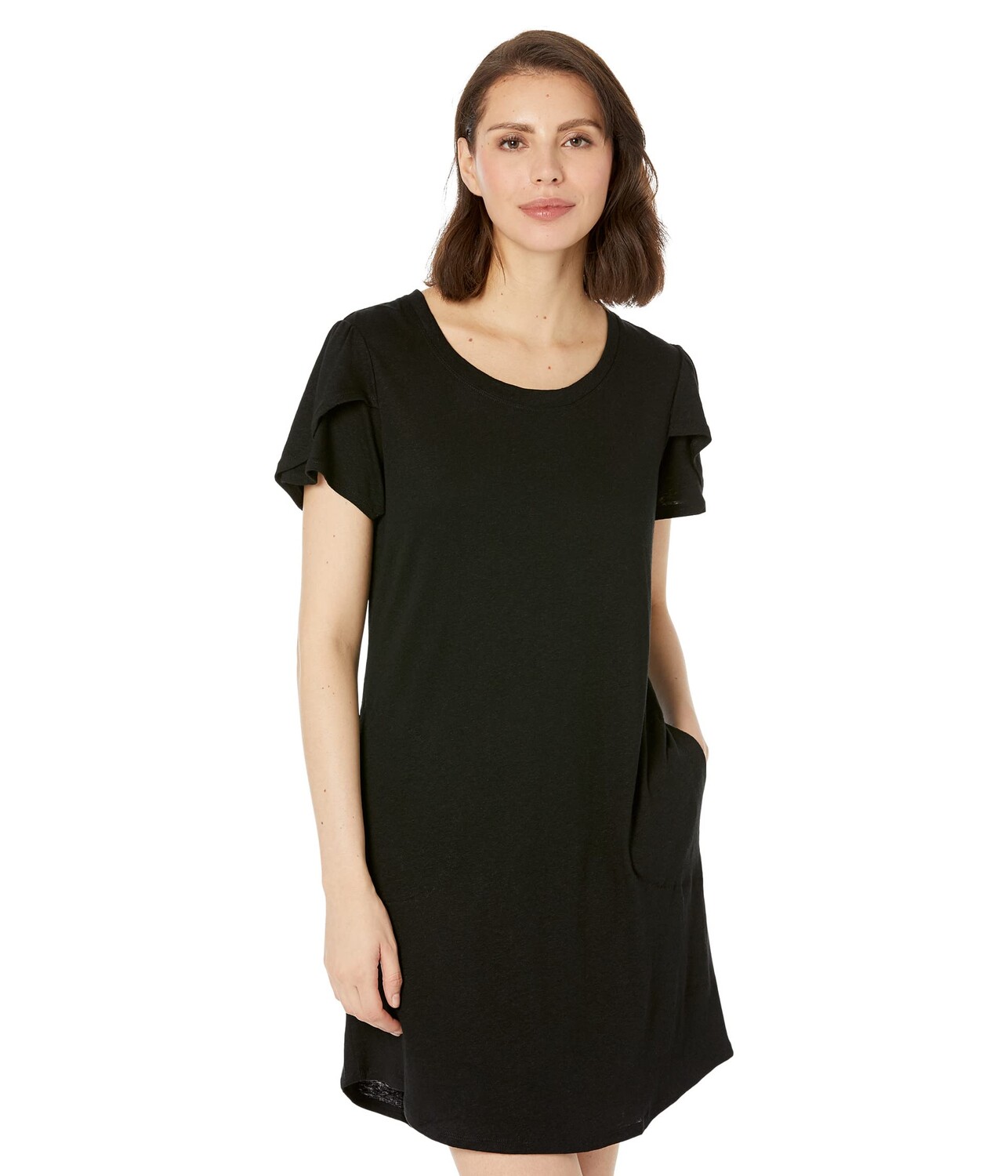 

Платье NIC+ZOE, Flutter Sleeve Scoop Neck Dress