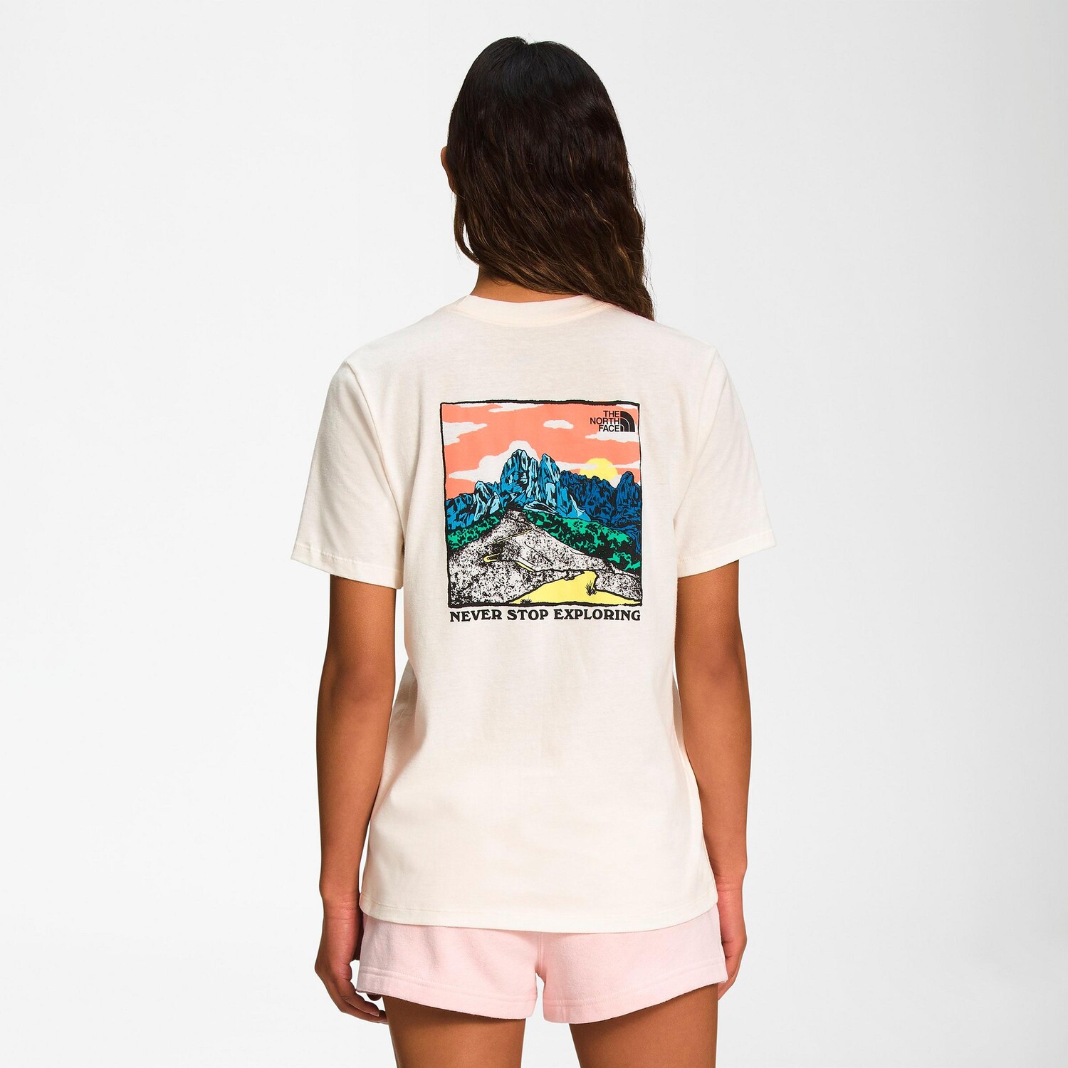 

Женская футболка с короткими рукавами The North Face Graphic Injection, кремовый