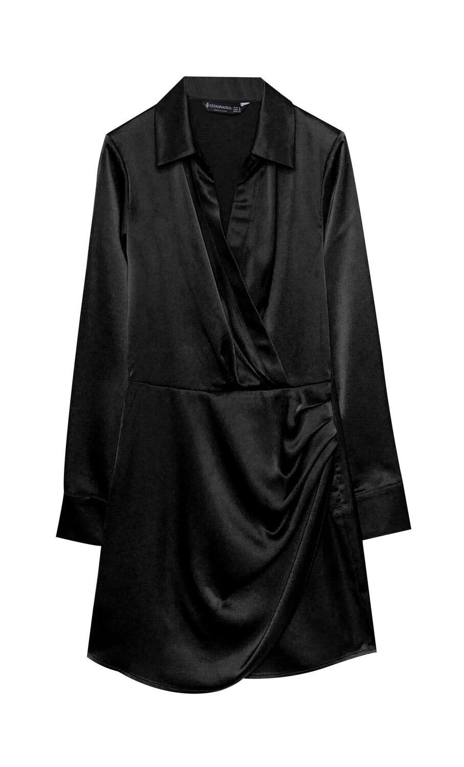 

Короткое платье с драпированной юбкой из сатина Stradivarius