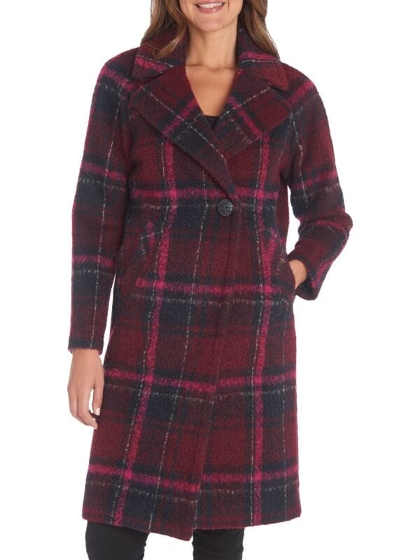 

Тренч в клетку Rachel Roy Magenta