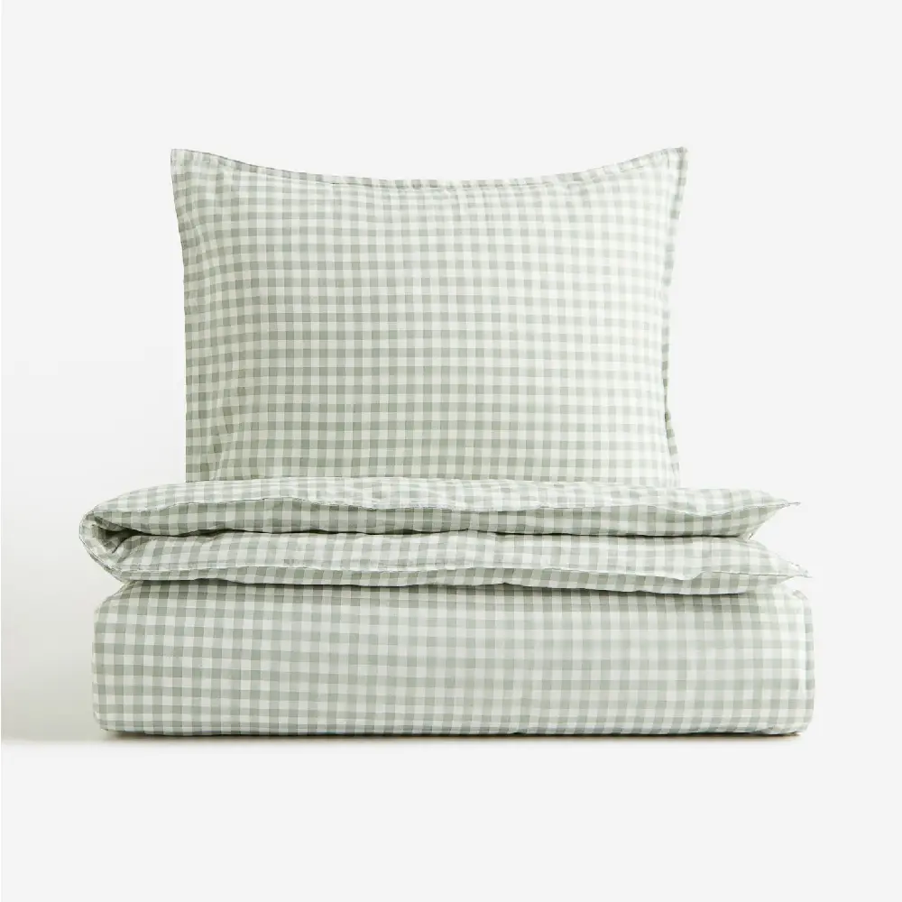

Комплект односпального постельного белья H&M Home Patterned, зеленый
