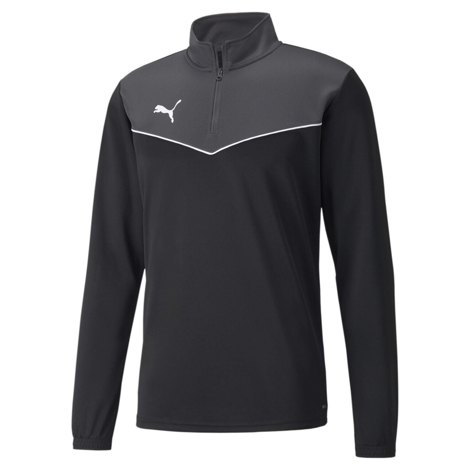 

Мужская футбольная толстовка с молнией в четверть Puma IndividualRISE, черный/серый