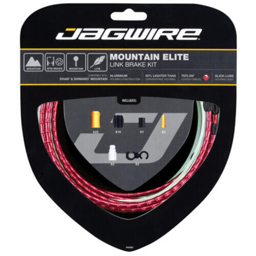 

Комплект тормозных тросов Jagwire Mountain Elite, красный / красный / красный