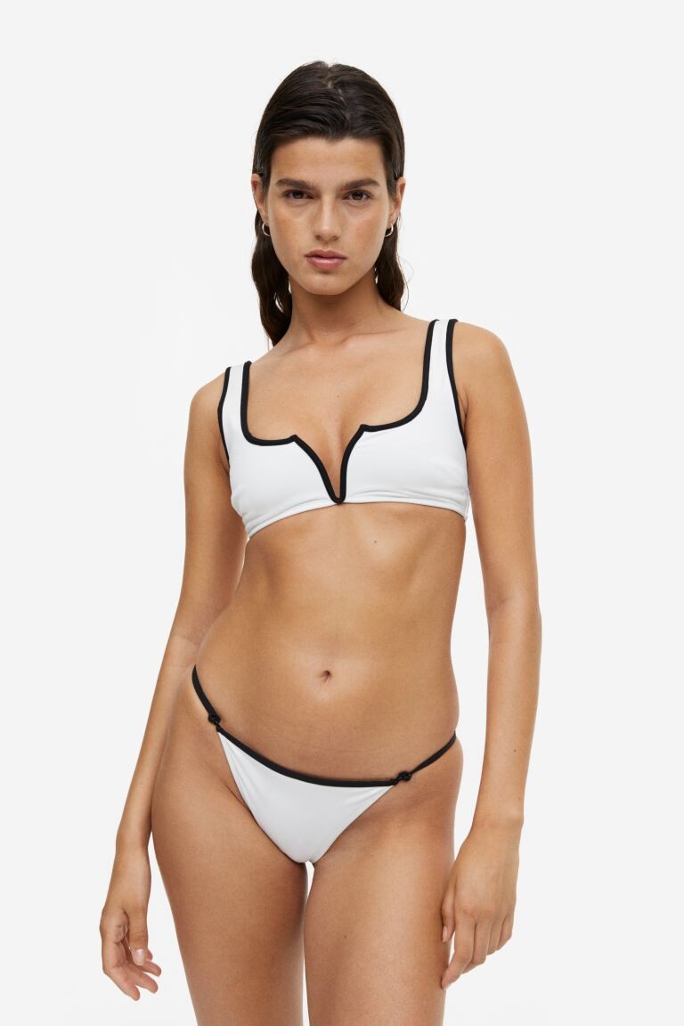 

Мягкий топ бикини H&M, белый черный