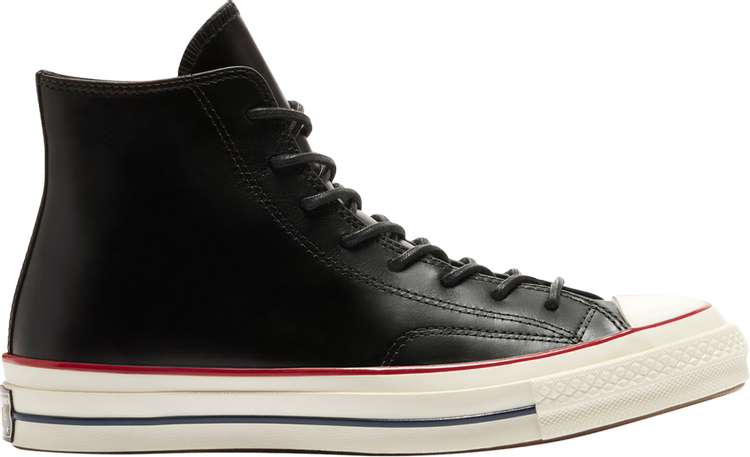 Converse leather black high deals