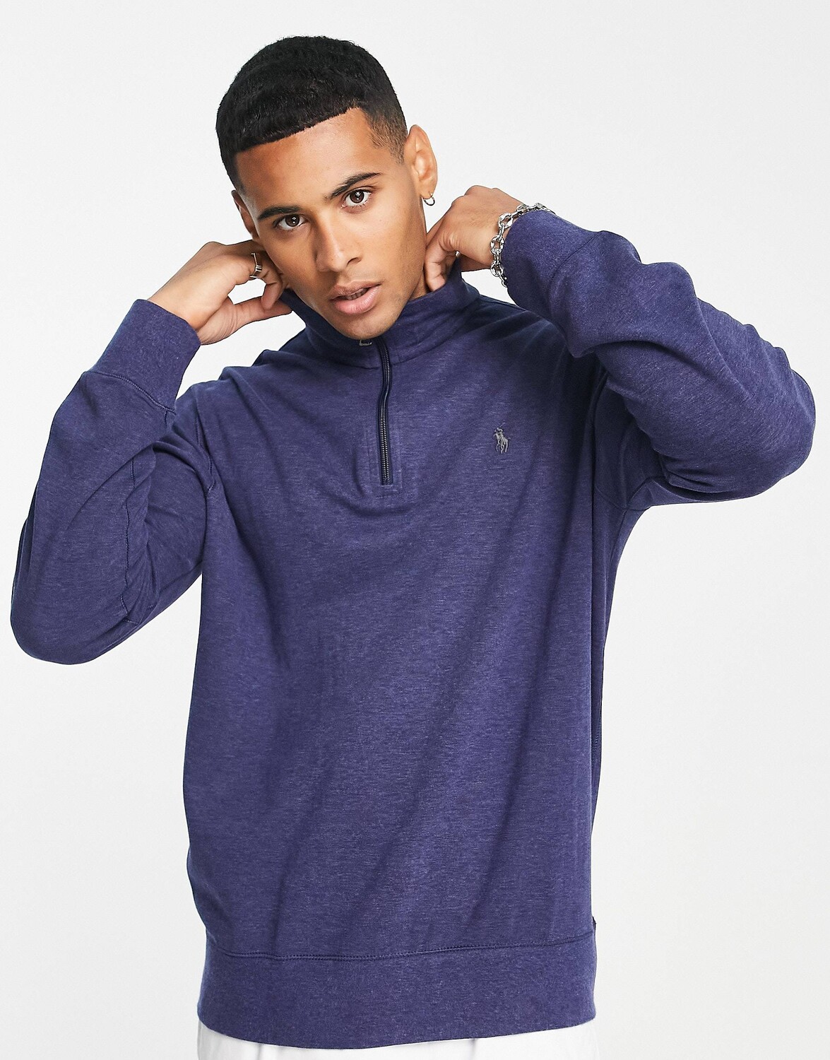 

Темно-синяя толстовка Polo Ralph Lauren на молнии с логотипом в виде пони, Синий