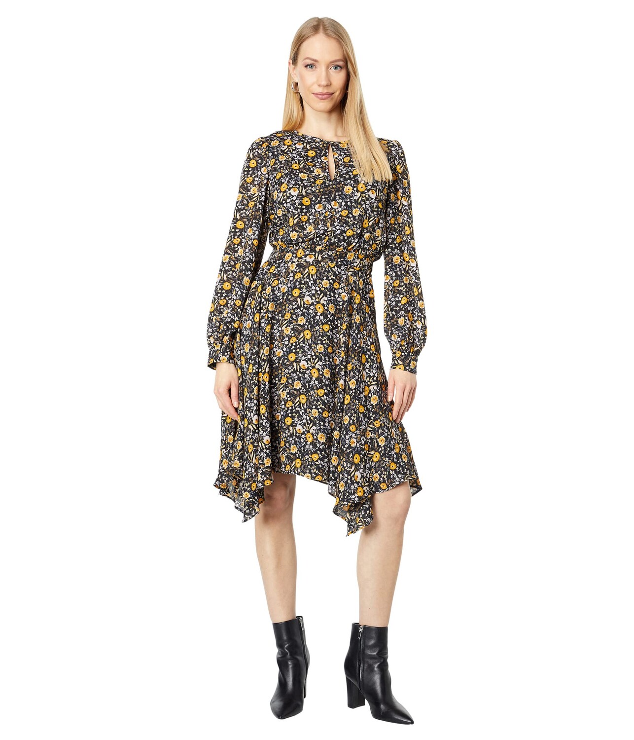 

Платье London Times, Jewel Neck Keyhole Hanky Dress