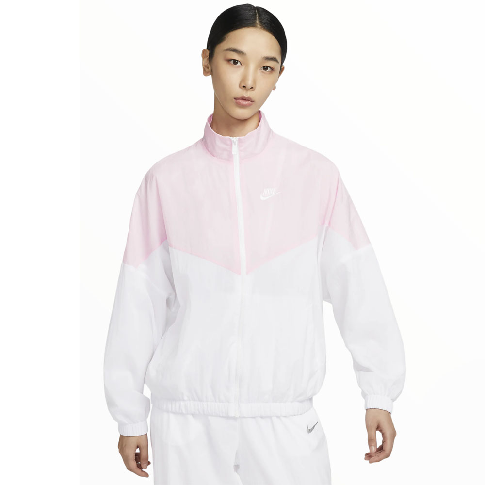 Куртка Nike Sportswear Essential Windrunner Woven, белый/розовый